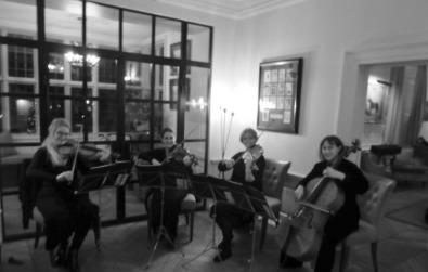 Cotswold Ensemble String Quartet, wedding, Lower Slaughter Manor, Gloucestershire