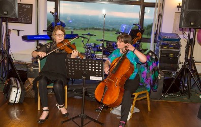 Cotswold Ensemble String Duo music, Birthday Party, Broadway Golf Club, Worcs, June 2016. Photo IDUZ photography.